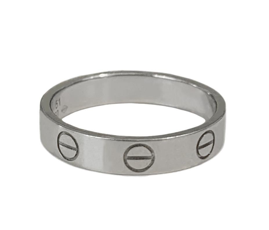 Women's Cartier White Gold Love Ring Band For Sale