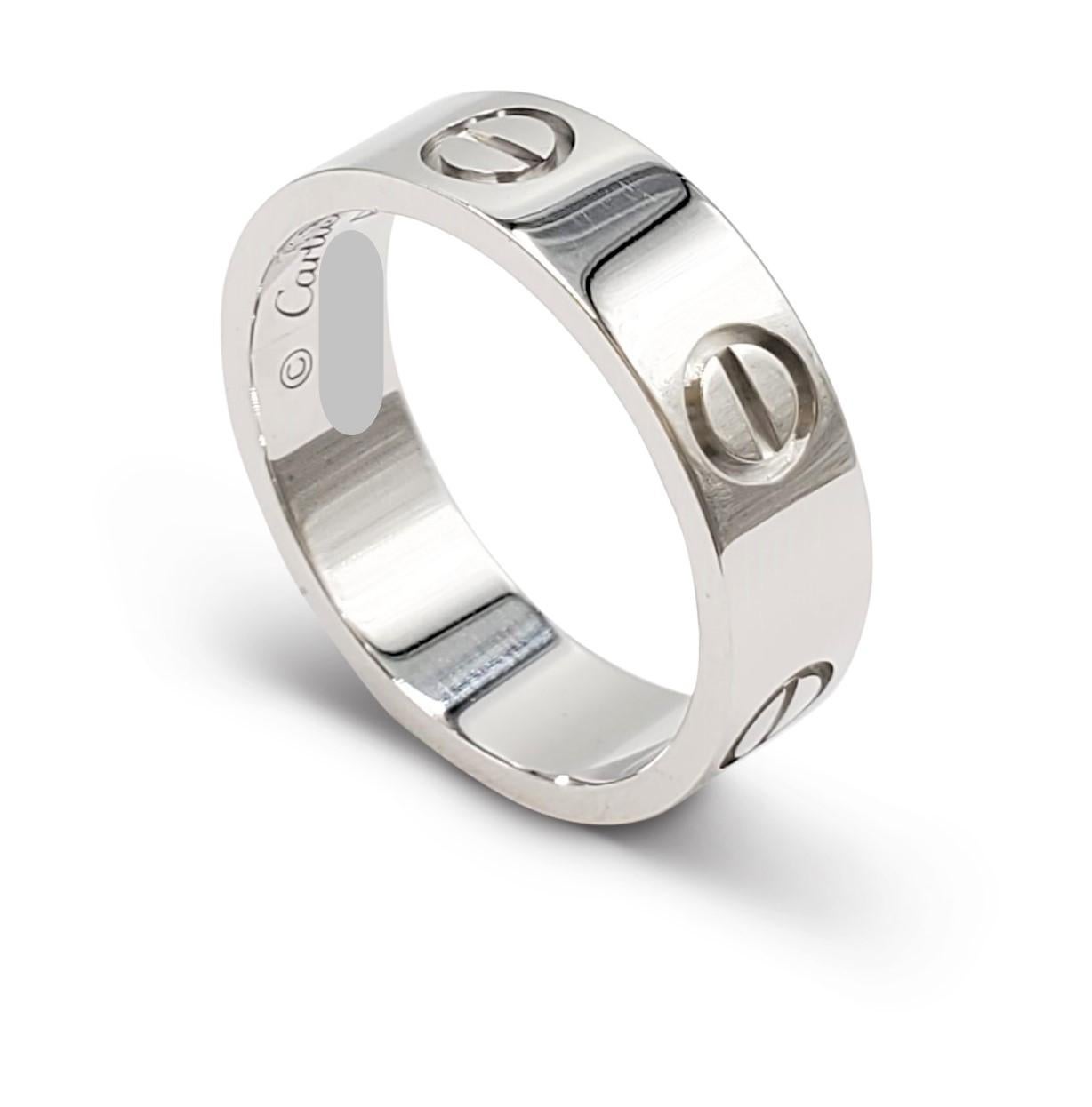 Women's or Men's Cartier White Gold Love Ring