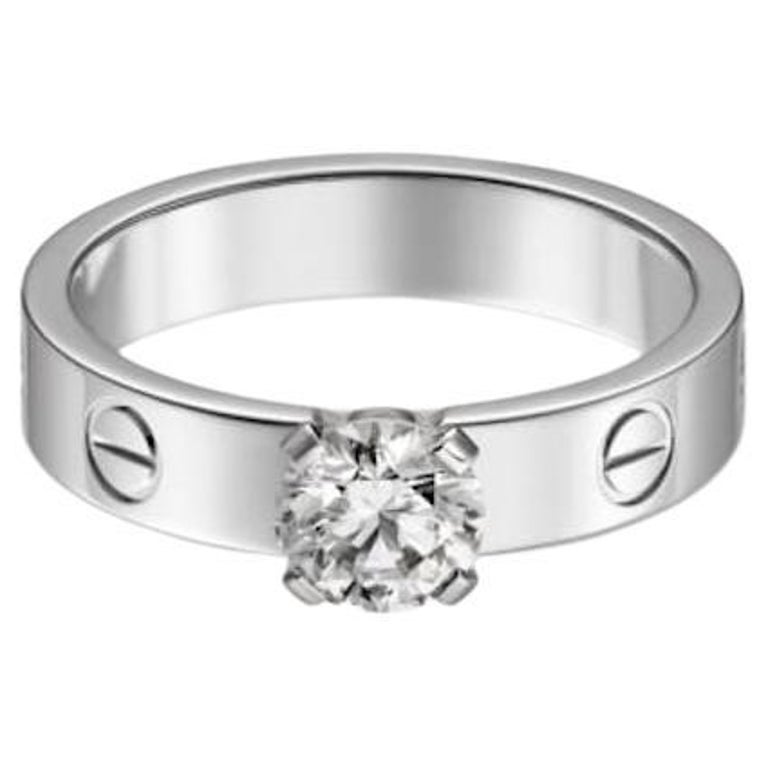 Cartier White Gold Love Solitaire Ring For Sale at 1stDibs