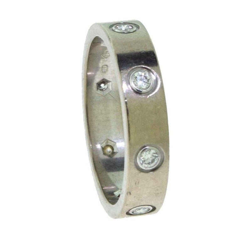 Cartier Weißgold LOVE Ehering, Diamanten 'X-8' Ring im Angebot