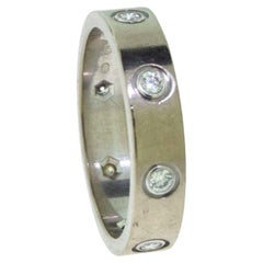 Bague d'alliance LOVE de Cartier en or blanc, 8 diamants, taille 50 (X-8)