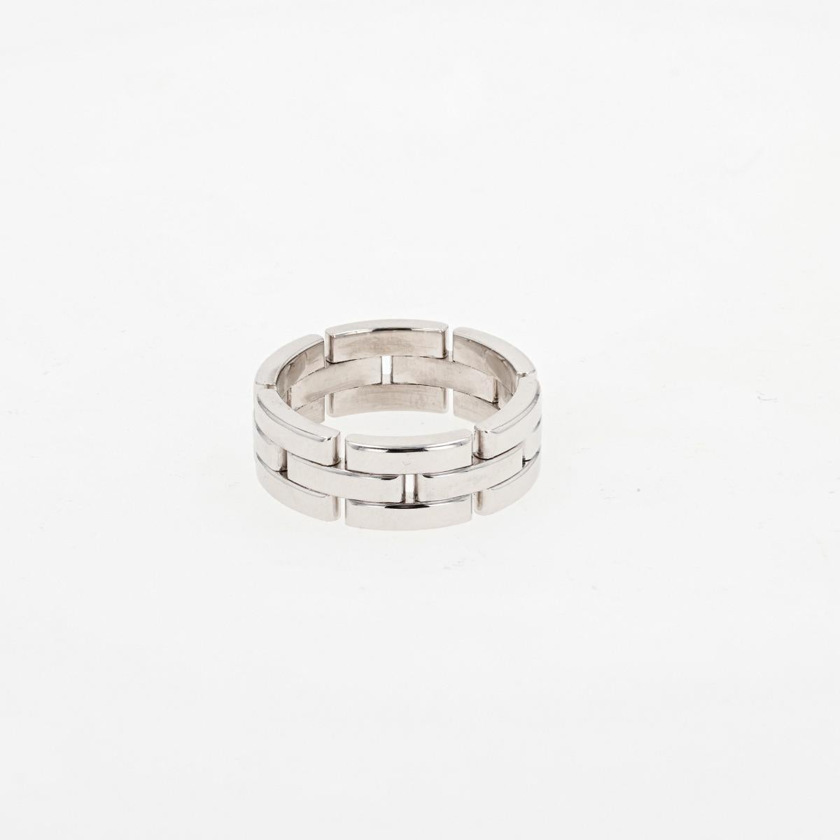 Cartier Weißgold Maillon de Cartier Band Ring im Zustand „Gut“ in Princeton, NJ