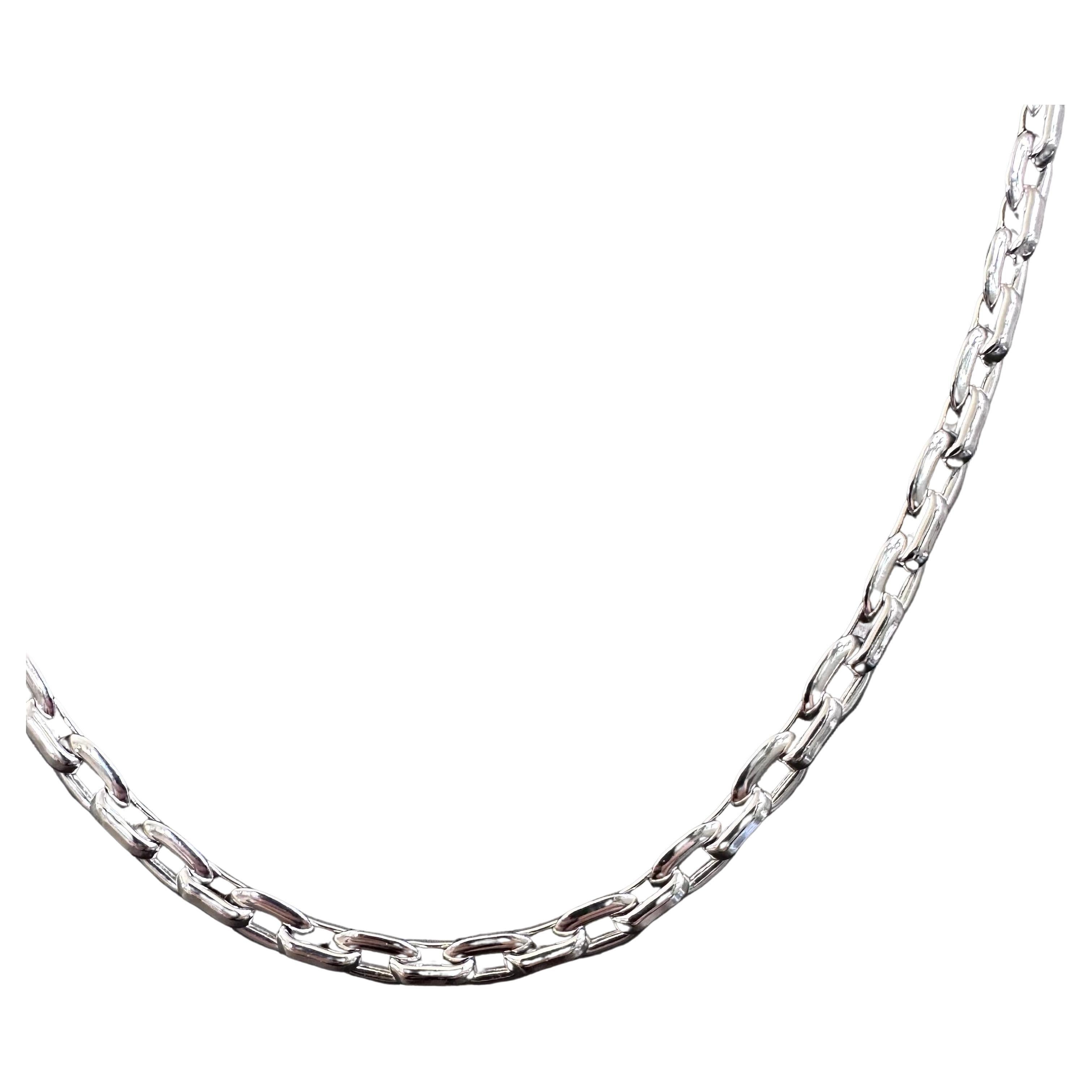 Cartier 18k White Gold Link Necklace 
45 CM or 17.75 Inches Length
35.3 Grams
18k White Gold 
Hallmarks Cartier 750 Numbered.
Lobster Clasp


