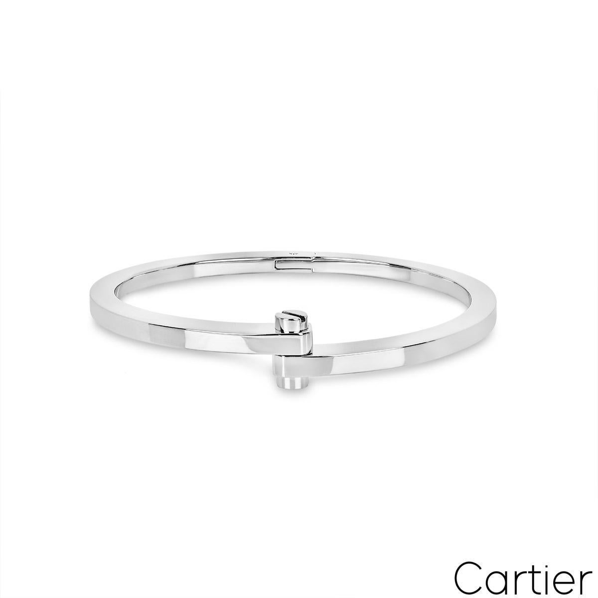Cartier White Gold Menotte Bracelet In Excellent Condition For Sale In London, GB