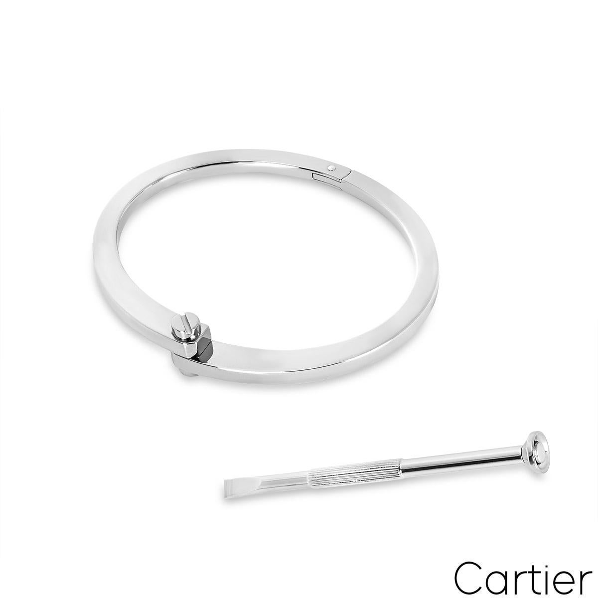 Women's or Men's Cartier White Gold Menotte Bracelet For Sale
