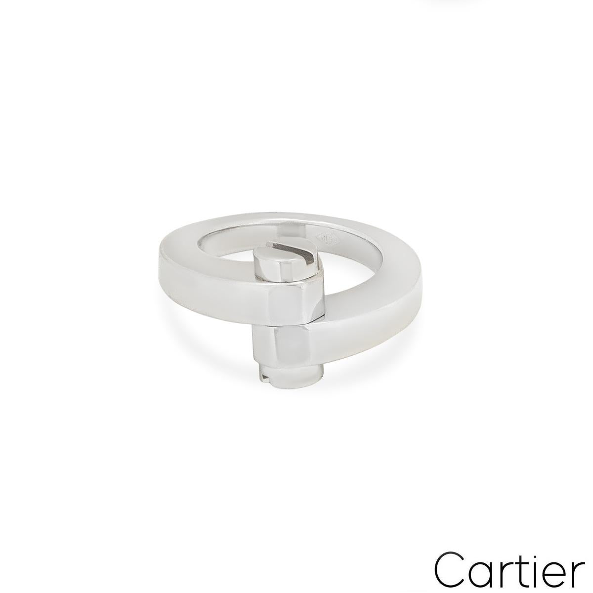 Cartier White Gold Menotte Ring In Excellent Condition For Sale In London, GB