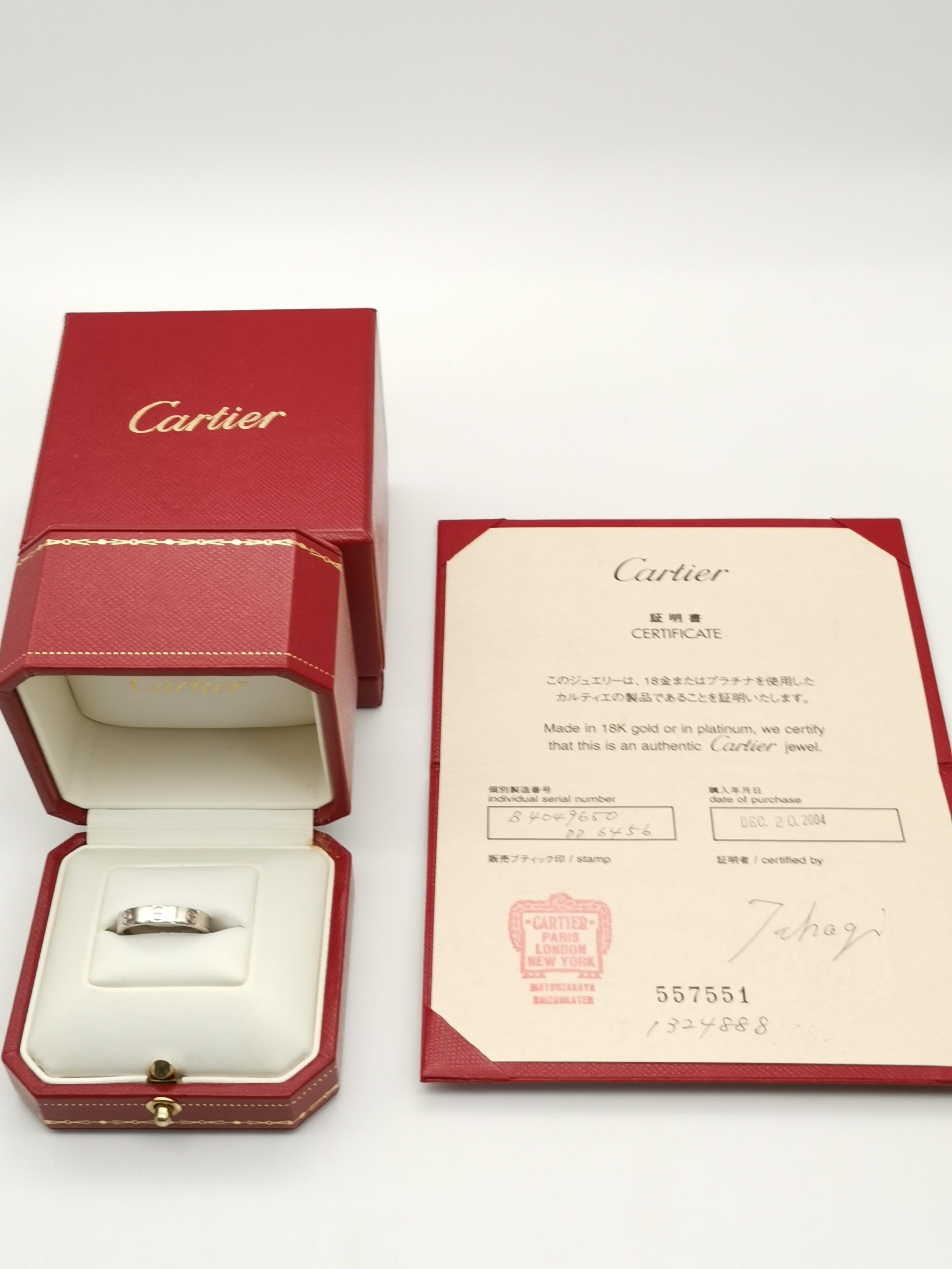 Women's or Men's Cartier White Gold Mini Love Wedding Band Ring