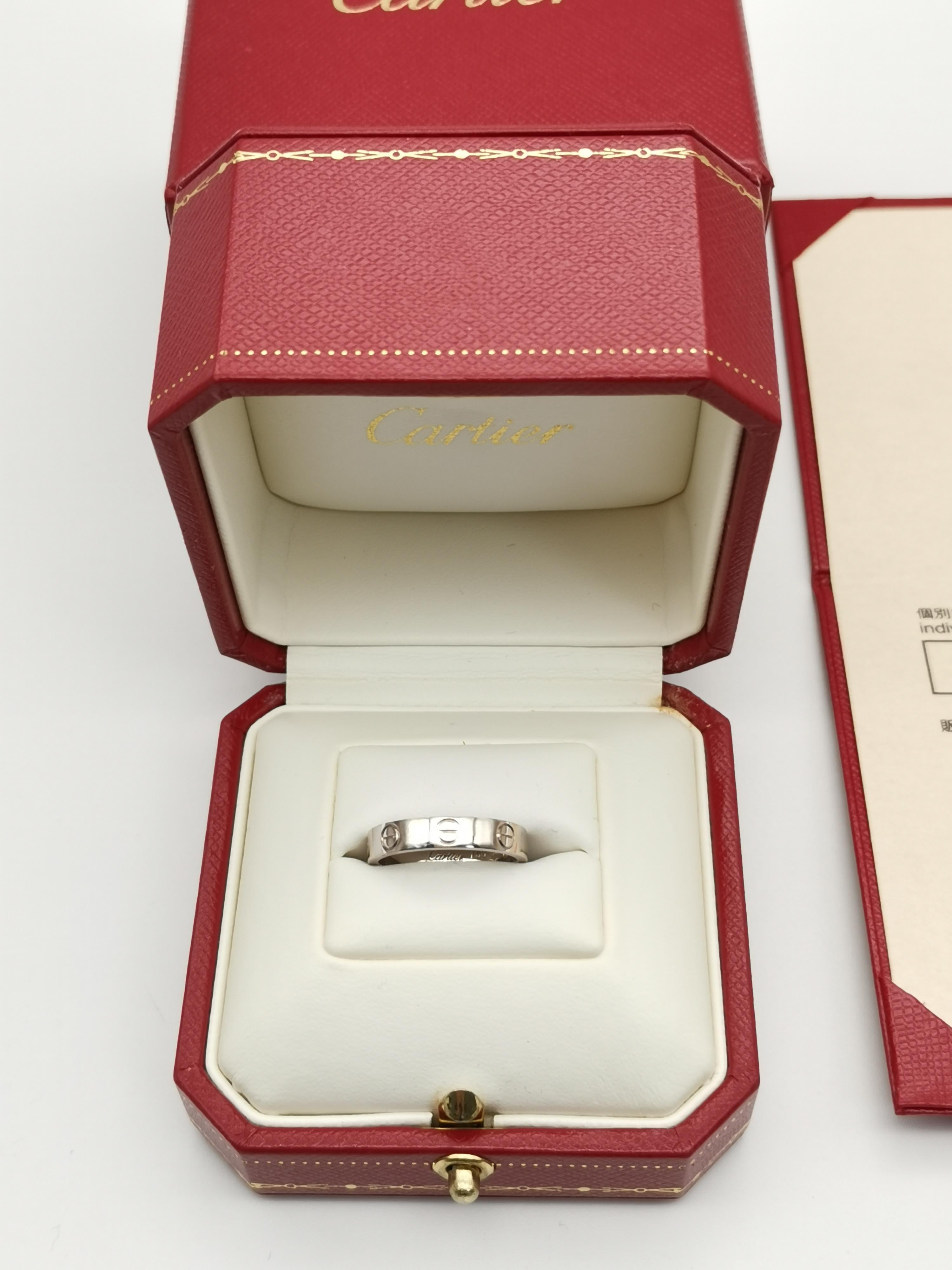 Cartier White Gold Mini Love Wedding Band Ring 1