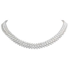 Cartier White Gold Moonlight Diamond Choker Necklace 6.00 Carat