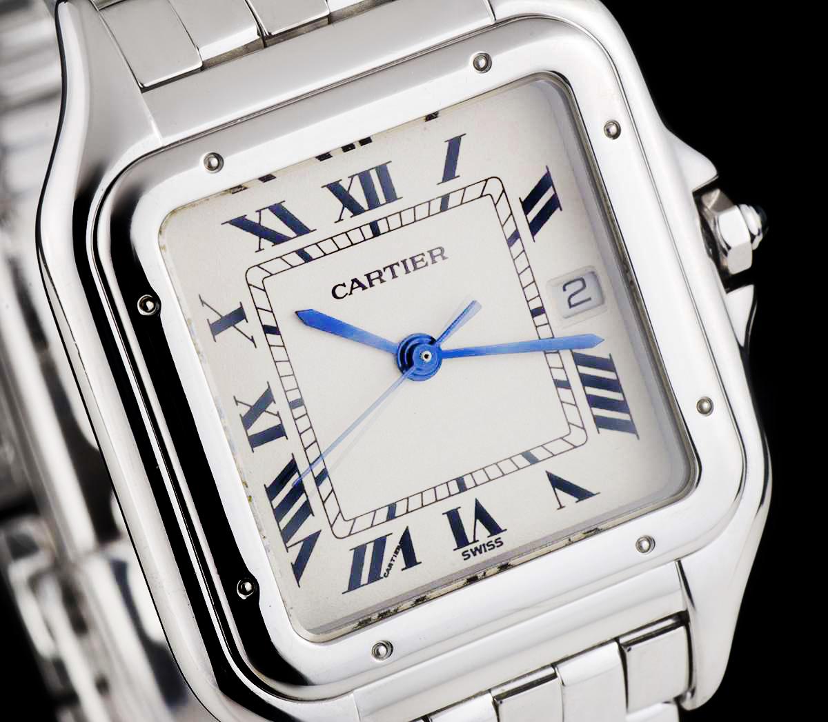 Cartier White Gold Panthere Large Quartz Wristwatch In Excellent Condition In London, GB