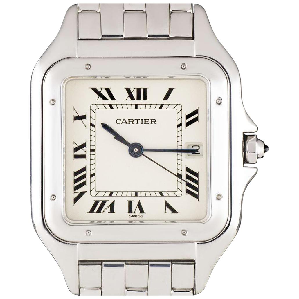 Cartier White Gold Panthere Large Quartz Wristwatch