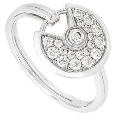 Cartier White Gold Pave Diamond Amulette De Cartier Size 53 Ring 0.45ct TDW Cartier White Gold Pave Diamond Amulette De Cartier Size 53 Ring 0.45ct TDW