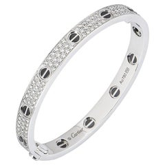 Cartier Bracelet d'amour en or blanc pavé de diamants et céramique N6032417