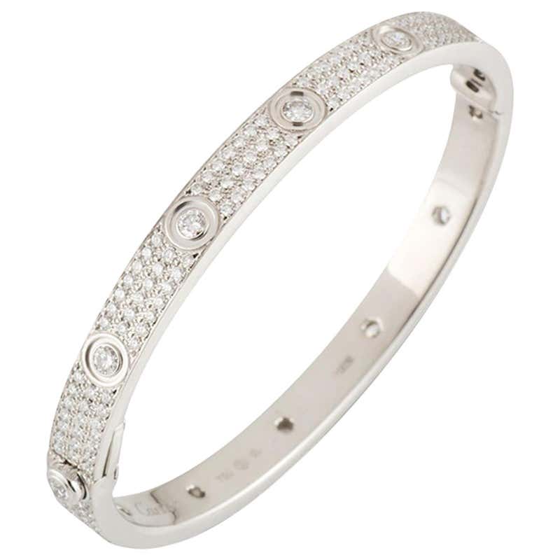 Cartier White Gold Pave Diamond Love Bracelet N6033602 at 1stDibs ...