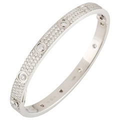 Cartier White Gold Pave Diamond Love Bracelet N6033602