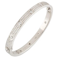 Cartier White Gold Pave Diamond Love Bracelet N6033602