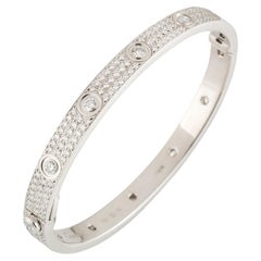 Cartier White Gold Pave Diamond Love Bracelet N6033602