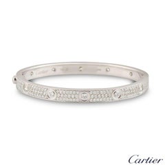 Cartier White Gold Pave Diamond Love Bracelet N6033602