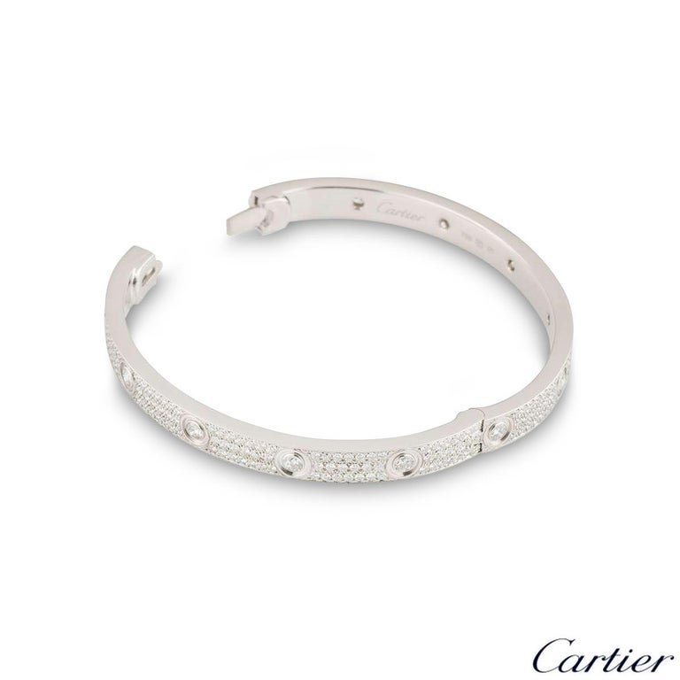 CRN6032417 - LOVE bracelet, diamond-paved, ceramic - White gold, ceramic,  diamonds - Cartier