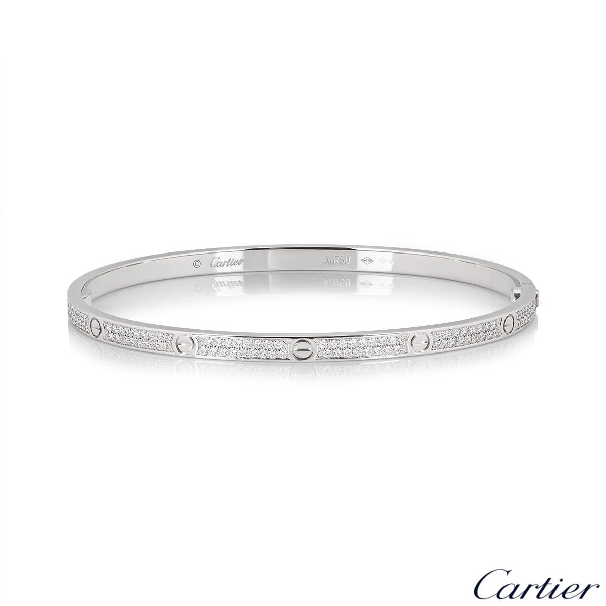 cartier love bracelet pave white gold