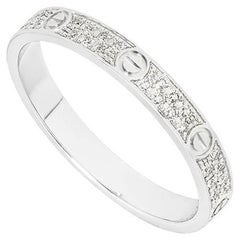 Cartier Oro Blanco Diamante Pave Pequeño Modelo Anillo Amor Talla 50 B4218250