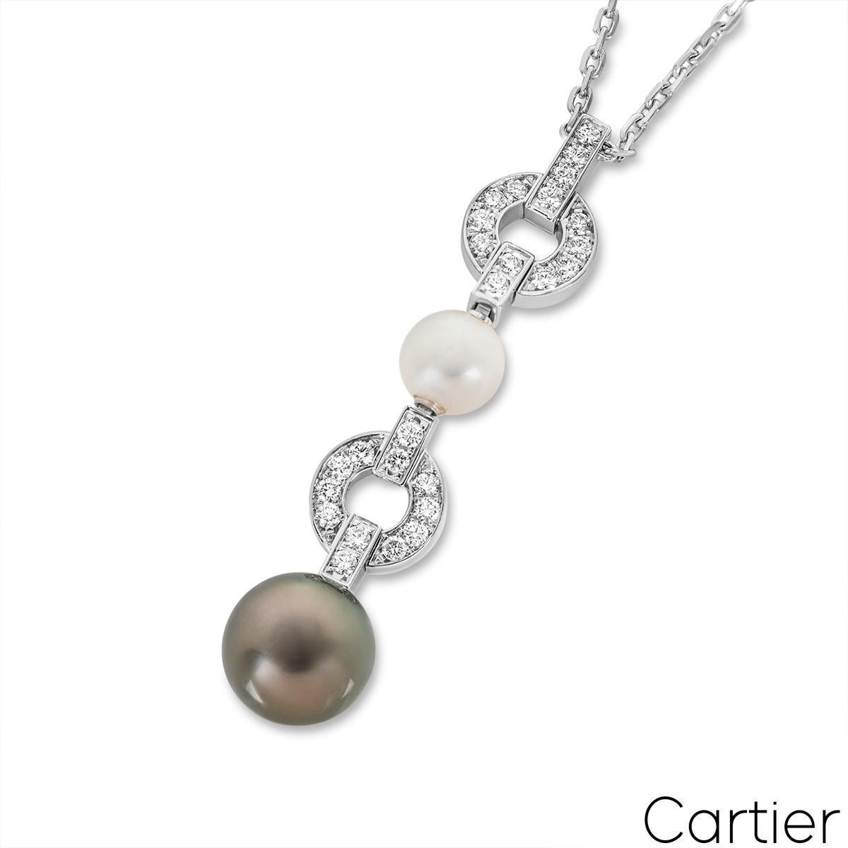 Cartier Collier Himalia en or blanc, perles et diamants Excellent état - En vente à London, GB