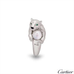 Cartier White Gold Pearl Panthere Ring