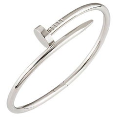 Cartier White Gold Plain Juste Un Clou Bracelet Size 15 B6048315