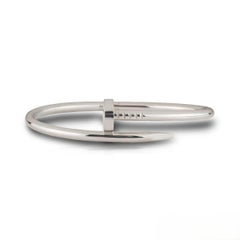Cartier White Gold Plain Juste Un Clou Bracelet Size 19 B6048319