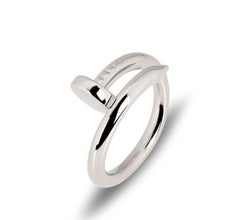 Cartier White Gold Plain Juste un Clou Ring Size 57 B4099200