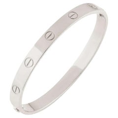 Cartier White Gold Plain Love Bracelet Size 20 B6035420