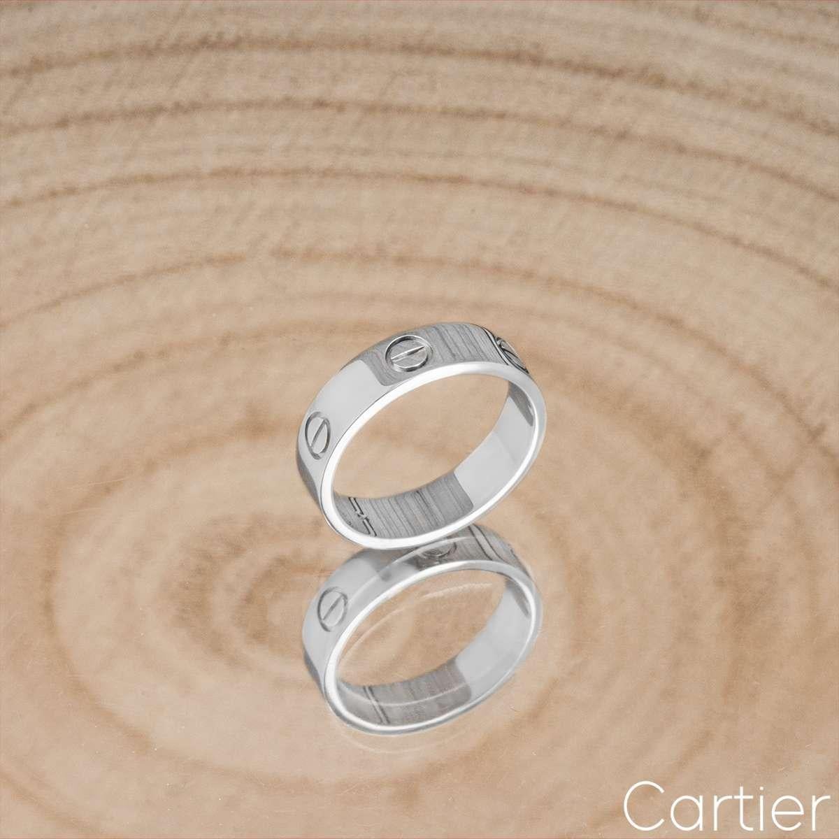 Cartier White Gold Plain Love Ring Size 53 B4084700 For Sale 2