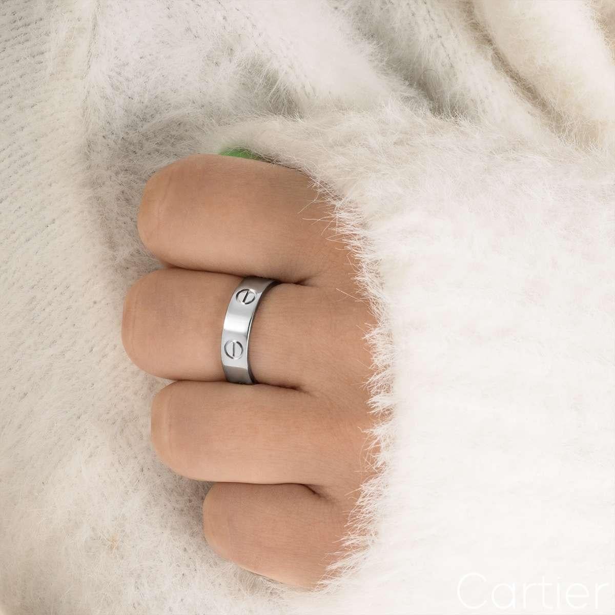 Cartier White Gold Plain Love Ring Size 53 B4084700 For Sale 3