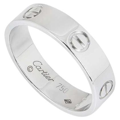 Cartier White Gold Plain Love Ring Size 53 B4084700 For Sale