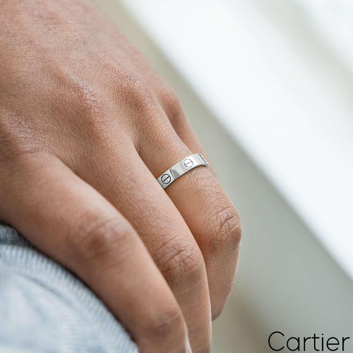 Cartier White Gold Plain Love Wedding Band Size 51 B4085100 3