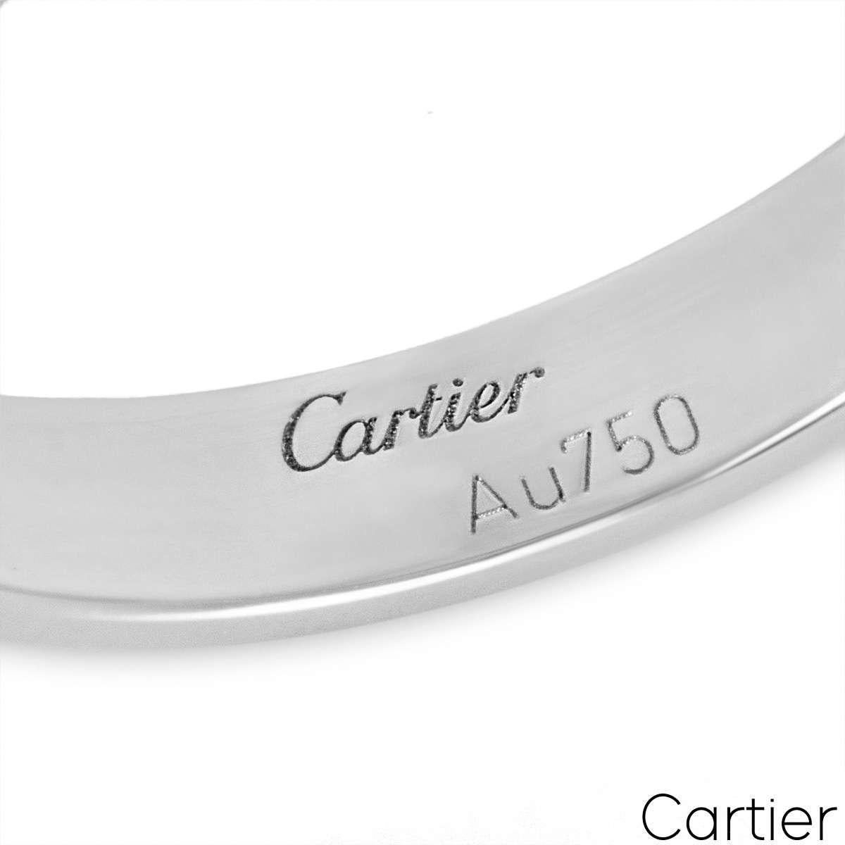 Cartier White Gold Plain Love Wedding Band Size 54 B4085100 For Sale 1