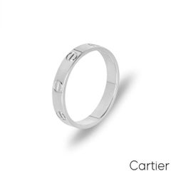 Cartier White Gold Plain Love Wedding Band Size 59 B4085100