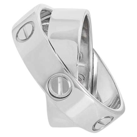 Cartier White Gold Plain Spicy Love Ring For Sale