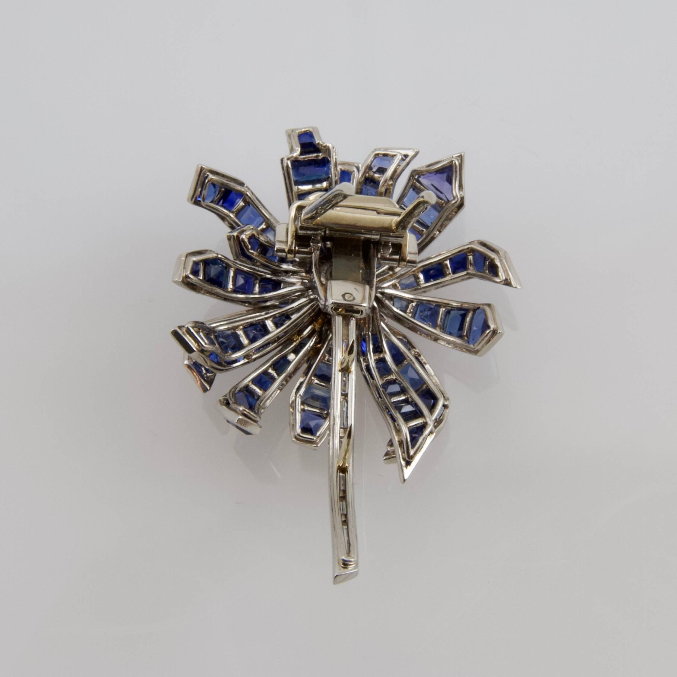 Cartier  Sapphire  Diamond Palm Tree Brooch, circa 1970 In Excellent Condition In Paris, FR