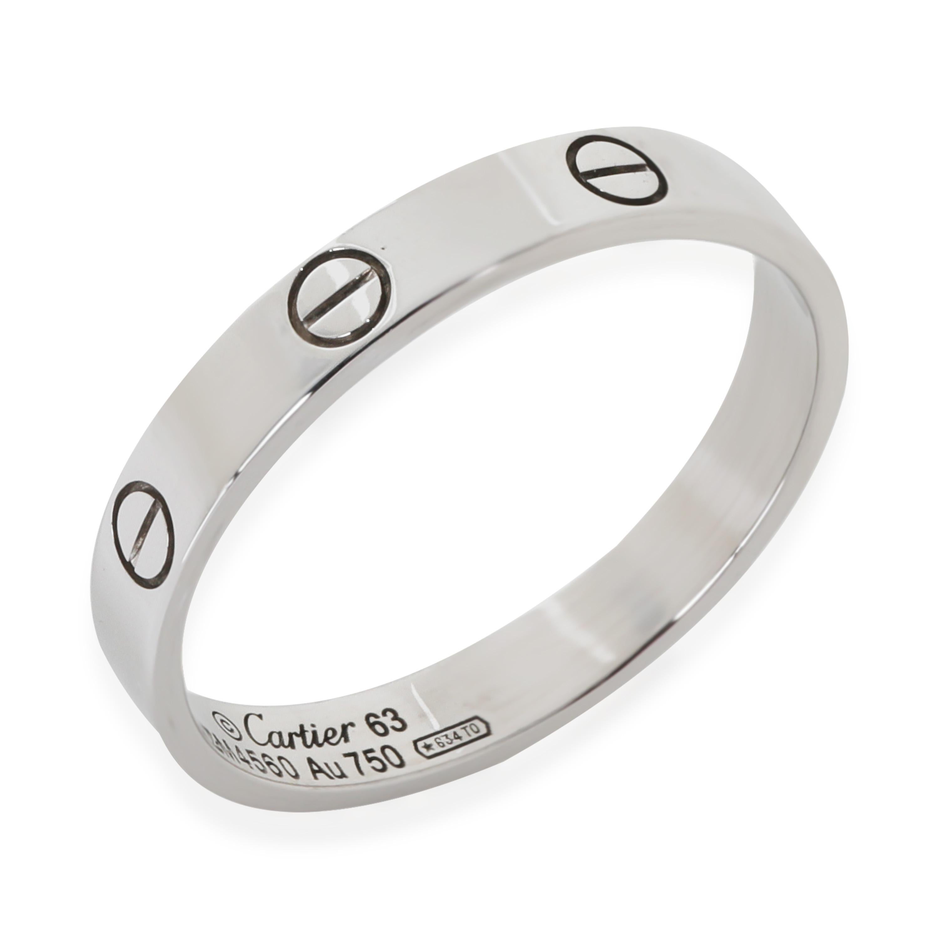 Cartier White Gold Small Model Love Ring In Excellent Condition For Sale In New York, NY