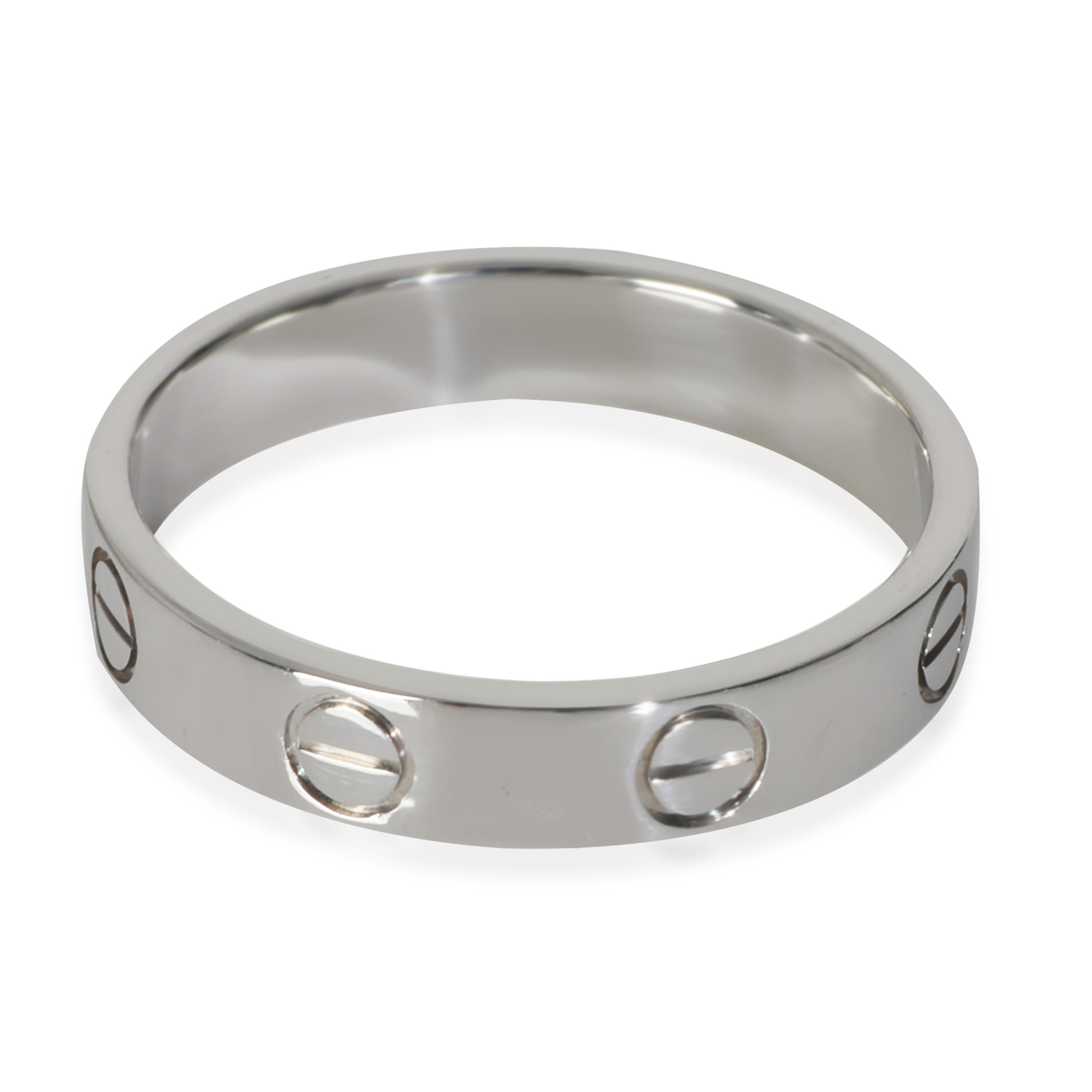 Cartier White Gold Small Model Love Ring In Excellent Condition In New York, NY