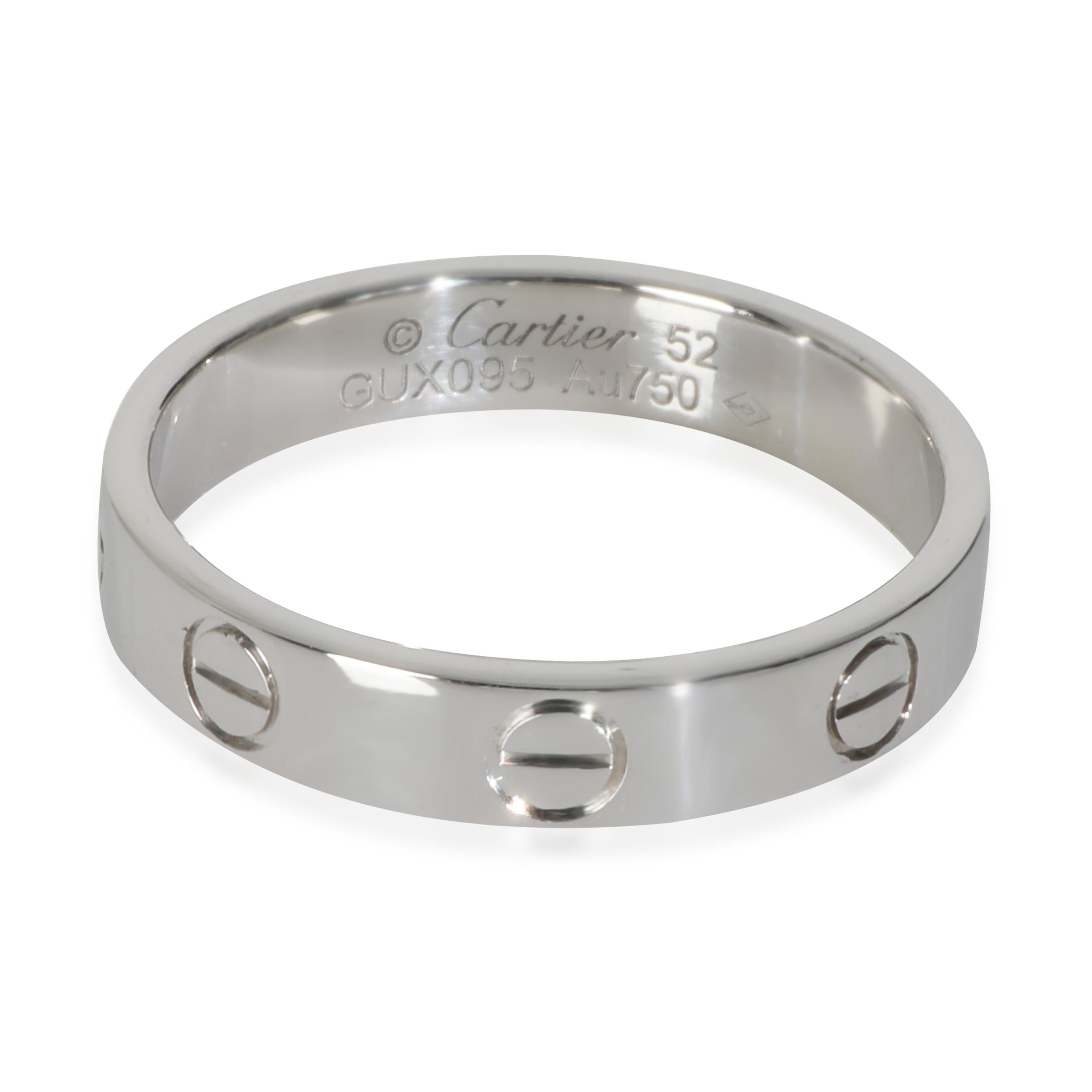 Women's or Men's Cartier White Gold Small Model Love Ring
