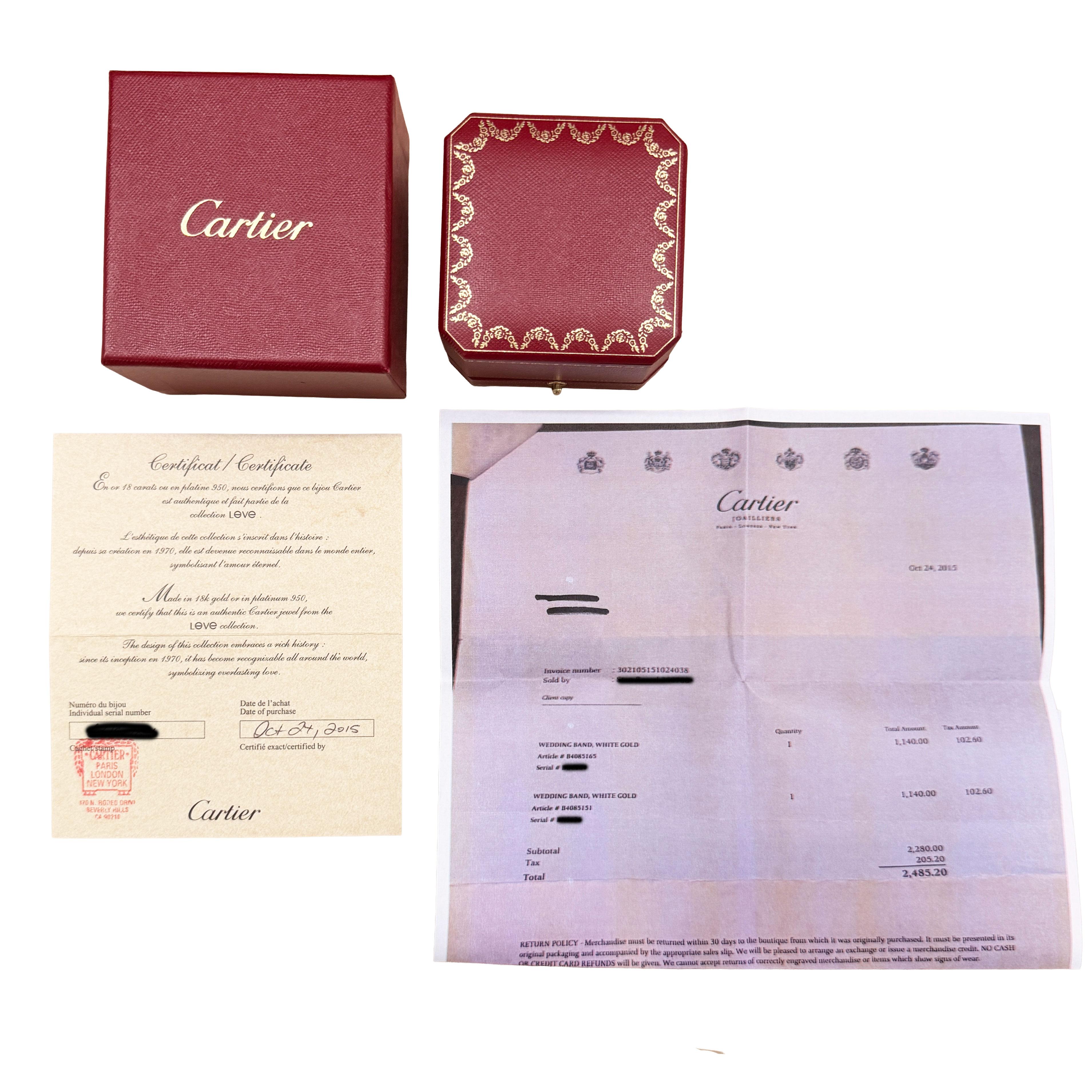 Cartier Oro Bianco  Anello dell'amore Model No. in vendita 1