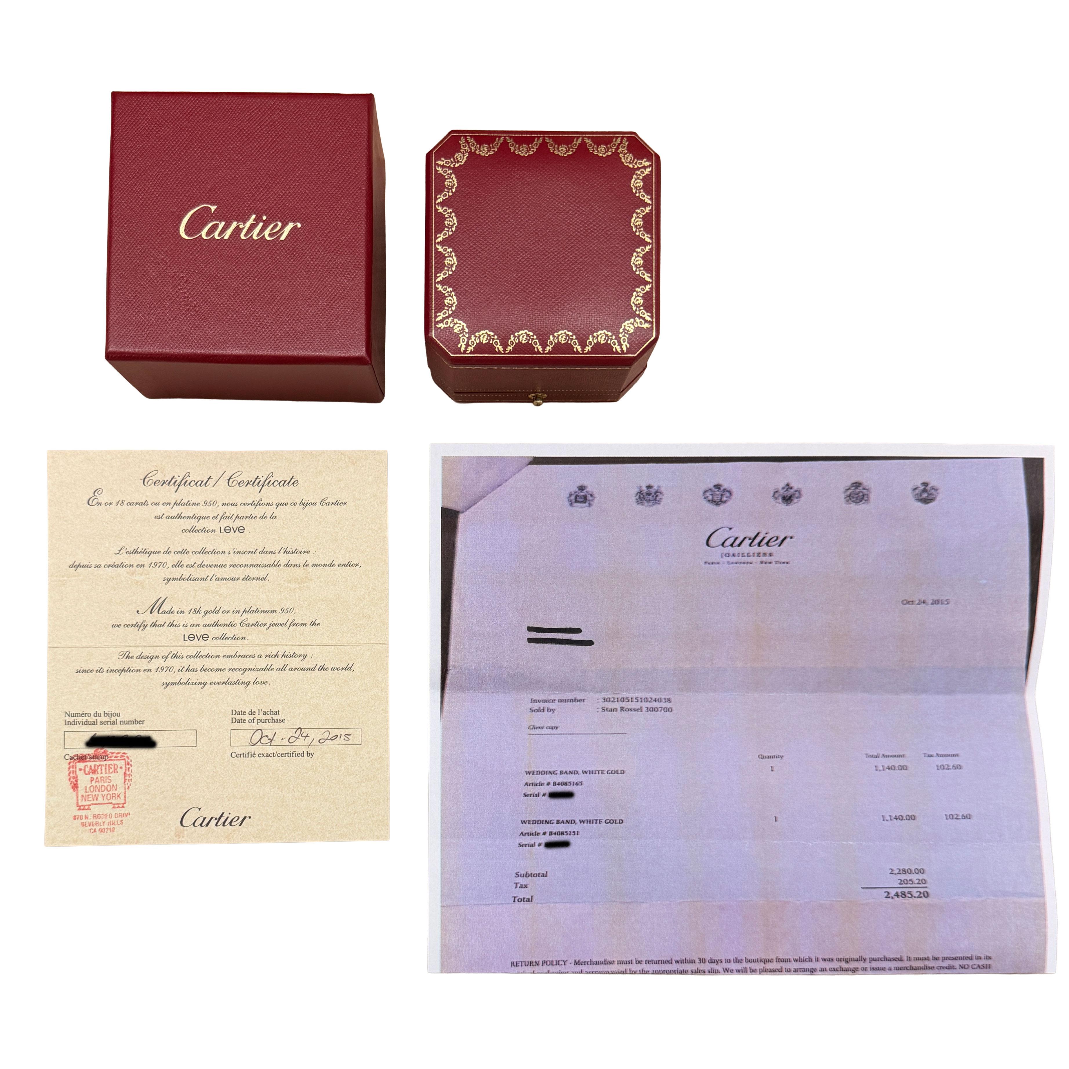 Cartier Oro Bianco  Anello dell'amore Model No. in vendita 1