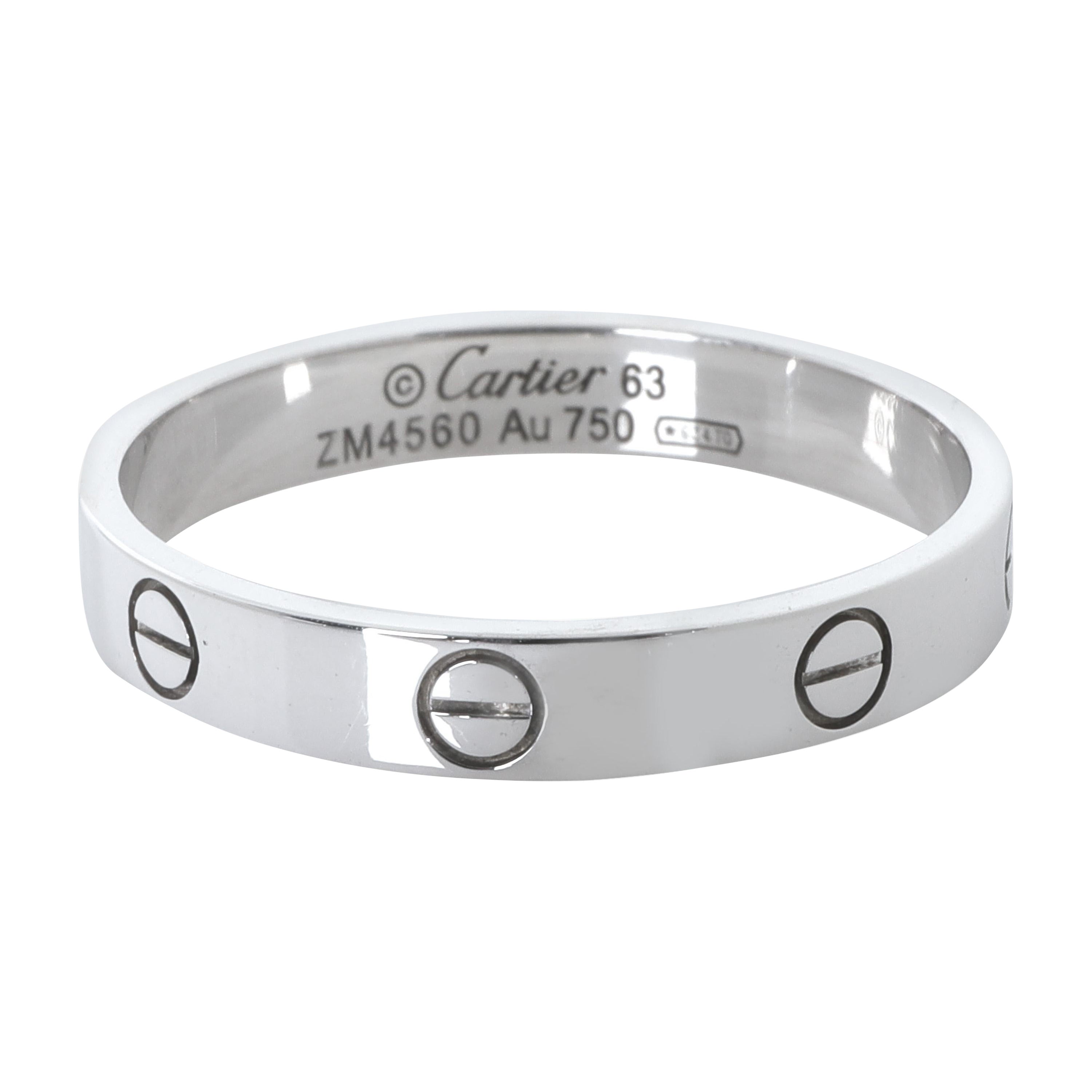 Cartier White Gold Small Model Love Ring For Sale