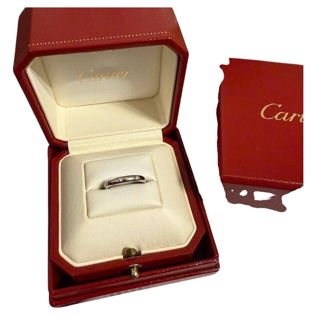 Bague « Stella » en or blanc et diamants CARTIER - Taille 50 en vente