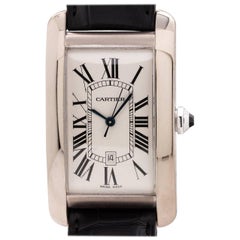 Cartier White Gold Tank American Extra Large Automatic Wristwatch, circa 1990s