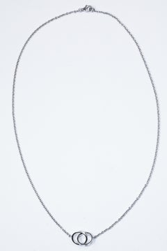 Cartier White Gold Two-Circle Love Necklace
