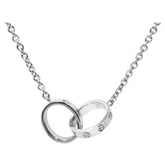 Cartier White Gold Two-Circle Love Necklace