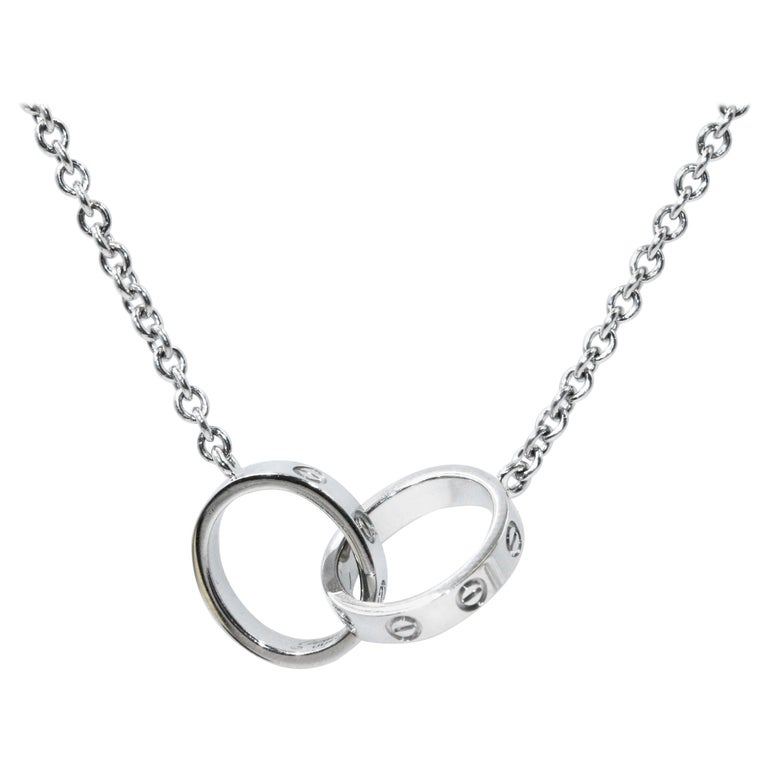Cartier White Gold Two-Circle Love Necklace For Sale at 1stDibs